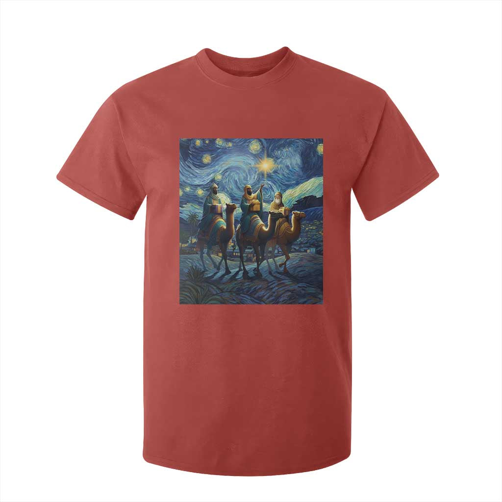 Three Kings T Shirt For Kid Nativity Scene Starry Night Christian Christmas TS14 Red Print Your Wear
