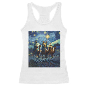 Three Kings Racerback Tank Top Nativity Scene Starry Night Christian Christmas TS14 White Print Your Wear