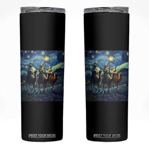Three Kings Skinny Tumbler Nativity Scene Starry Night Christian Christmas TS14 Black Print Your Wear