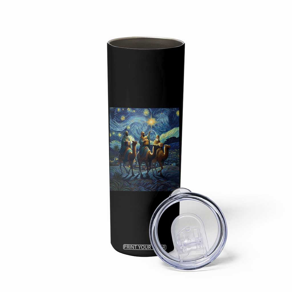 Three Kings Skinny Tumbler Nativity Scene Starry Night Christian Christmas TS14 Print Your Wear