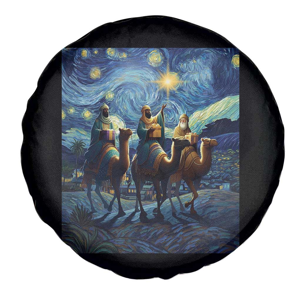Three Kings Spare Tire Cover Nativity Scene Starry Night Christian Christmas TS14 Print Your Wear