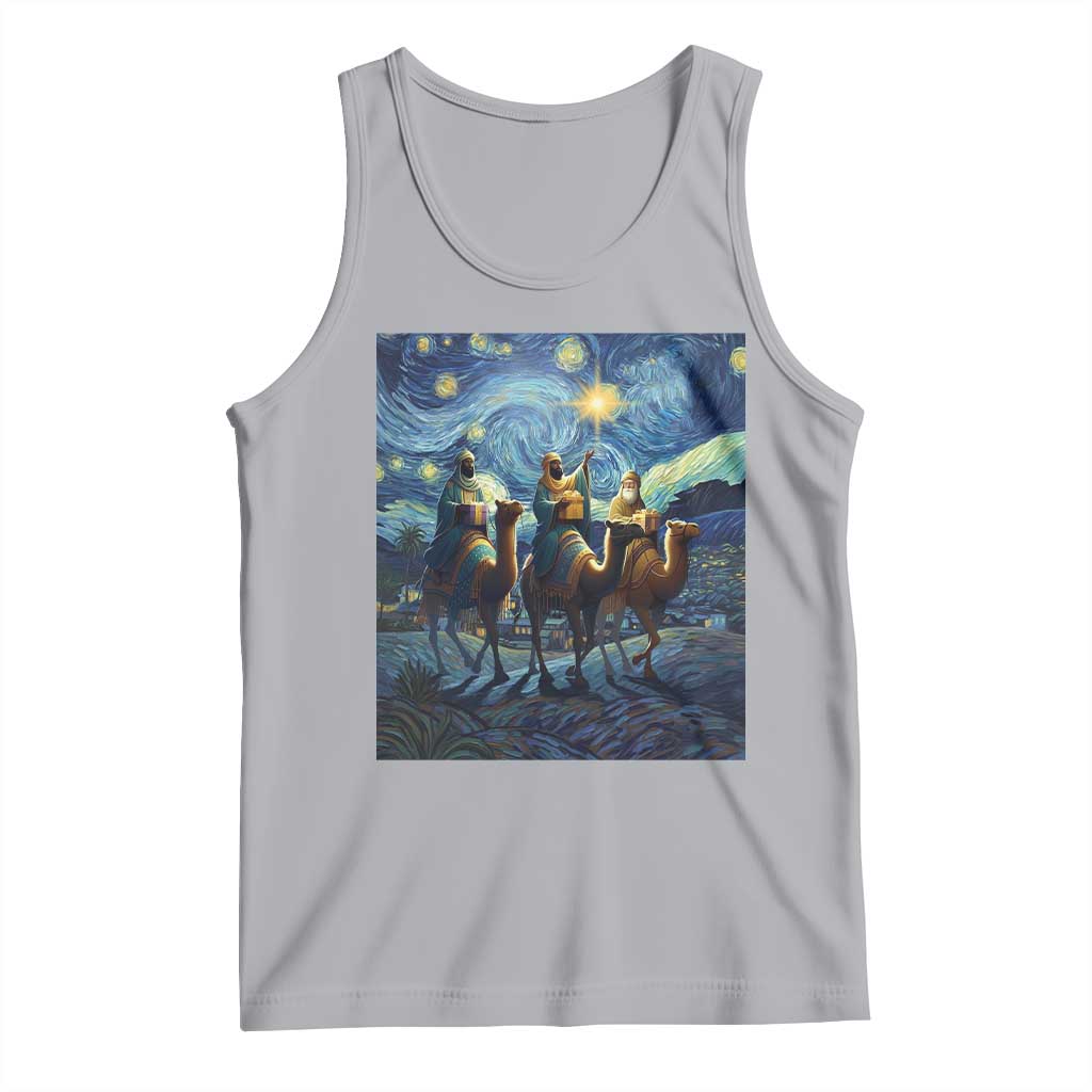 Three Kings Tank Top Nativity Scene Starry Night Christian Christmas TS14 Athletic Heather Print Your Wear