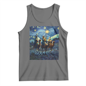 Three Kings Tank Top Nativity Scene Starry Night Christian Christmas TS14 Black Heather Print Your Wear