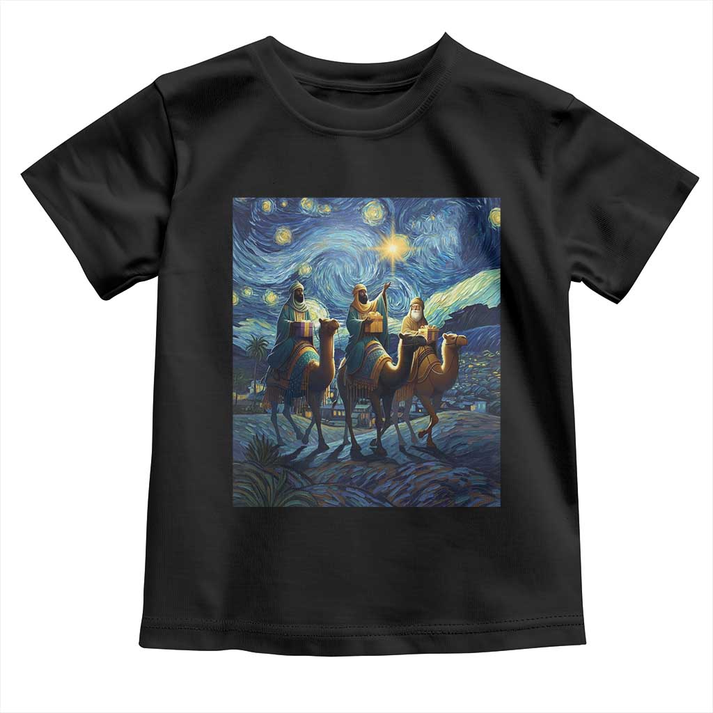 Three Kings Toddler T Shirt Nativity Scene Starry Night Christian Christmas TS14 Black Print Your Wear