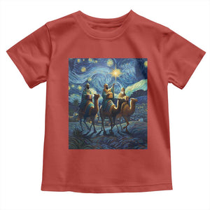 Three Kings Toddler T Shirt Nativity Scene Starry Night Christian Christmas TS14 Red Print Your Wear
