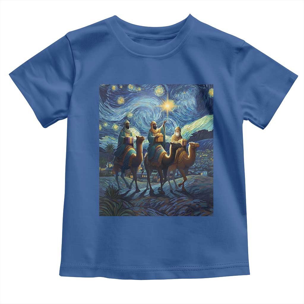 Three Kings Toddler T Shirt Nativity Scene Starry Night Christian Christmas TS14 Royal Blue Print Your Wear