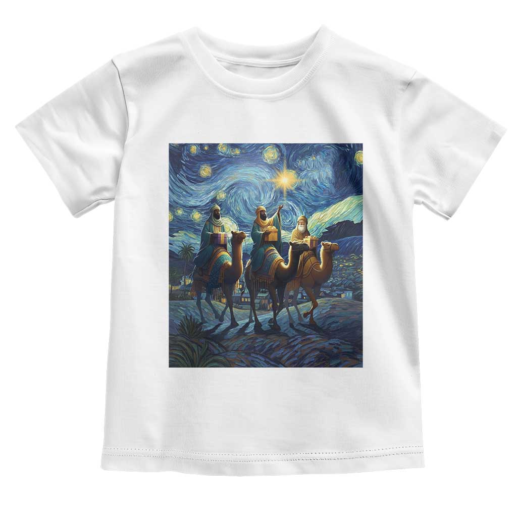 Three Kings Toddler T Shirt Nativity Scene Starry Night Christian Christmas TS14 White Print Your Wear