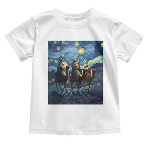 Three Kings Toddler T Shirt Nativity Scene Starry Night Christian Christmas TS14 White Print Your Wear