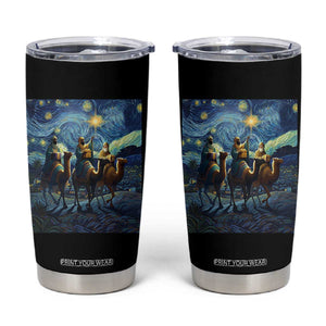 Three Kings Tumbler Cup Nativity Scene Starry Night Christian Christmas TS14 Black Print Your Wear