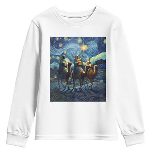Three Kings Youth Sweatshirt Nativity Scene Starry Night Christian Christmas TS14 White Print Your Wear