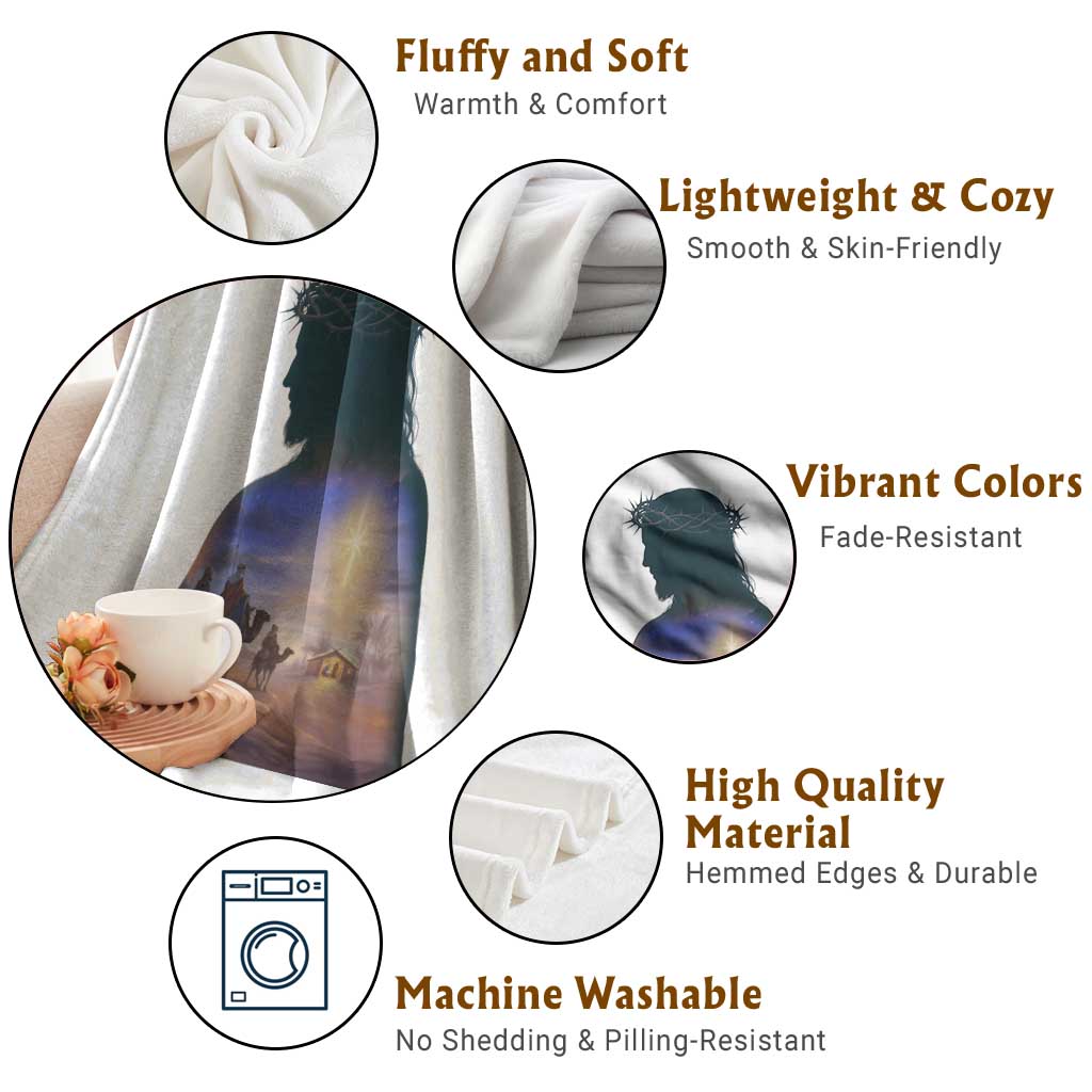 Three Wise Men Nativity Scene Throw Blanket Christian Jesus Faith TS14 Print Your Wear