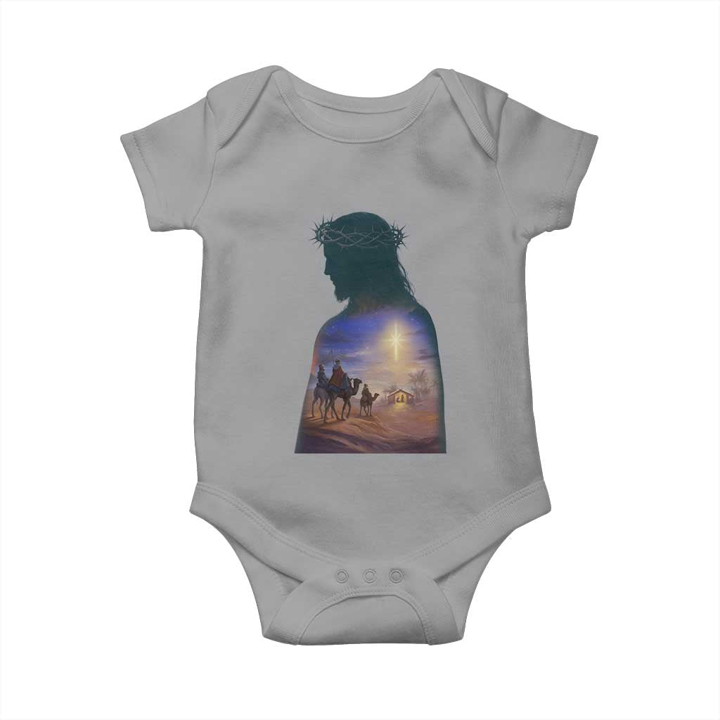 Three Wise Men Nativity Scene Baby Onesie Christian Jesus Faith TS14 Sport Gray Print Your Wear