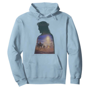 Three Wise Men Nativity Scene Hoodie Christian Jesus Faith TS14 Light Blue Print Your Wear