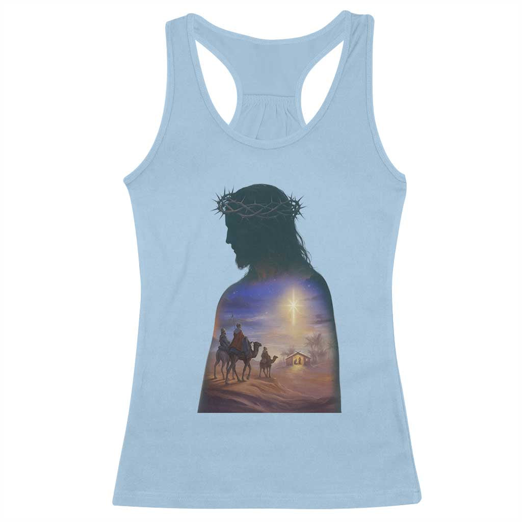Three Wise Men Nativity Scene Racerback Tank Top Christian Jesus Faith TS14 Light Blue Print Your Wear