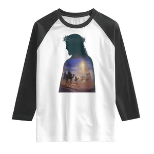 Three Wise Men Nativity Scene Raglan Shirt Christian Jesus Faith TS14 White Black Print Your Wear