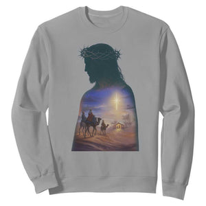Three Wise Men Nativity Scene Sweatshirt Christian Jesus Faith TS14 Sport Gray Print Your Wear