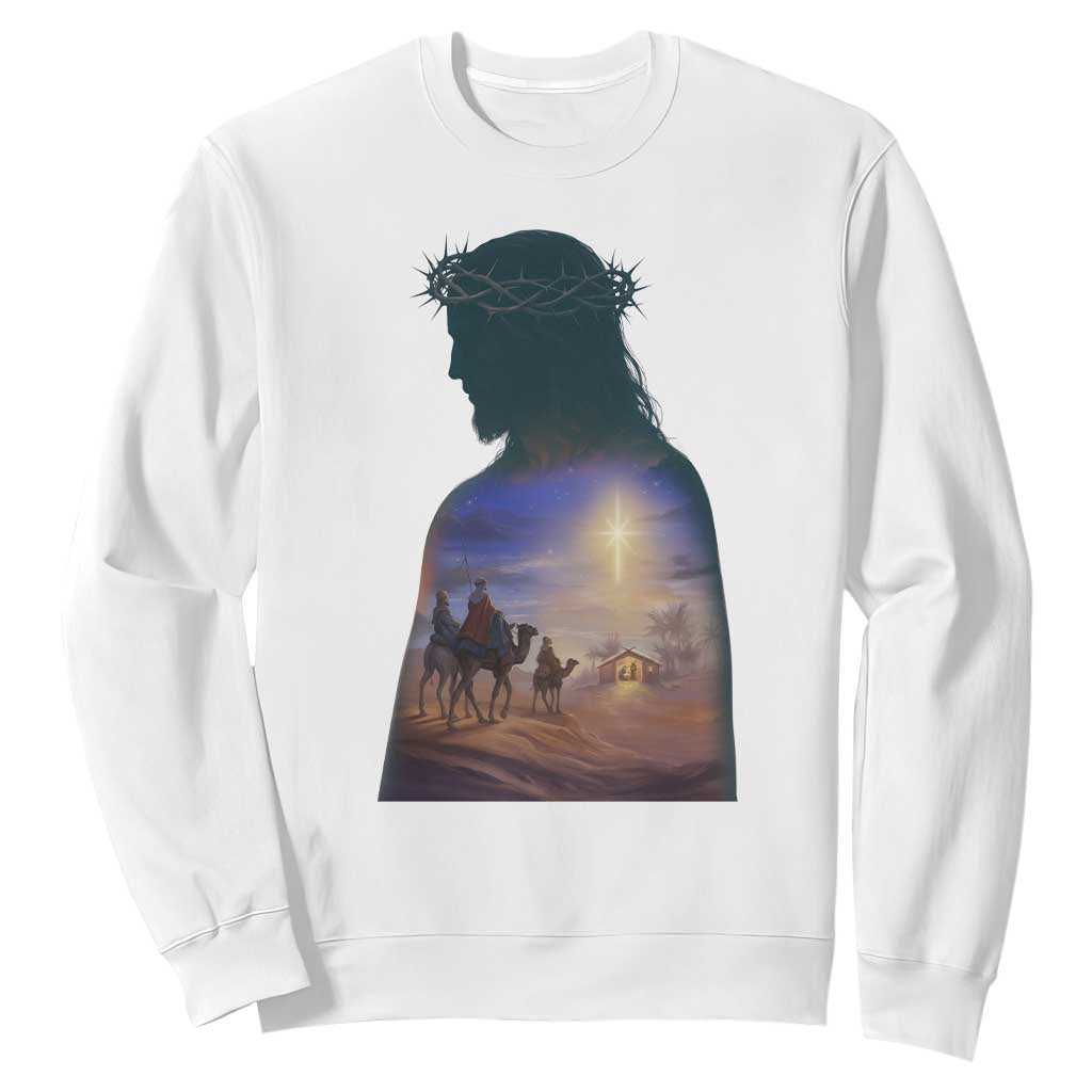 Three Wise Men Nativity Scene Sweatshirt Christian Jesus Faith TS14 White Print Your Wear