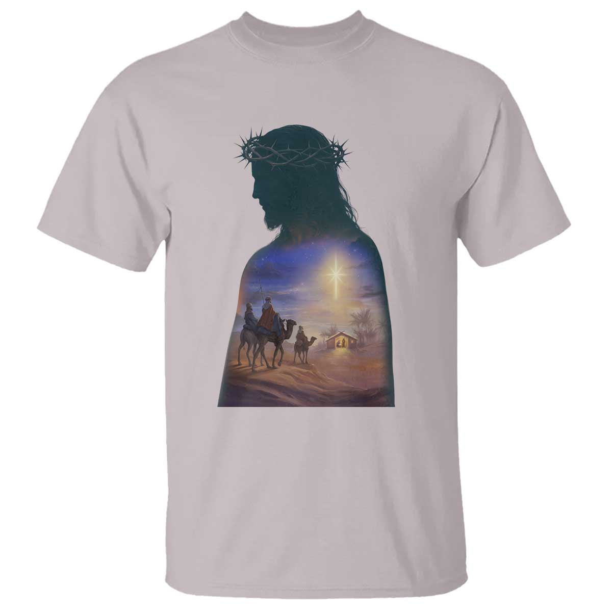 Three Wise Men Nativity Scene T Shirt Christian Jesus Faith TS14 Ice Gray Print Your Wear