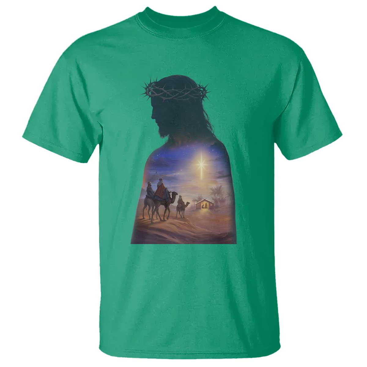 Three Wise Men Nativity Scene T Shirt Christian Jesus Faith TS14 Irish Green Print Your Wear