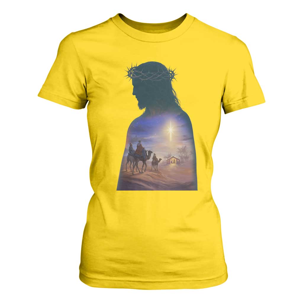 Three Wise Men Nativity Scene T Shirt For Women Christian Jesus Faith TS14 Daisy Print Your Wear