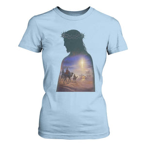 Three Wise Men Nativity Scene T Shirt For Women Christian Jesus Faith TS14 Light Blue Print Your Wear