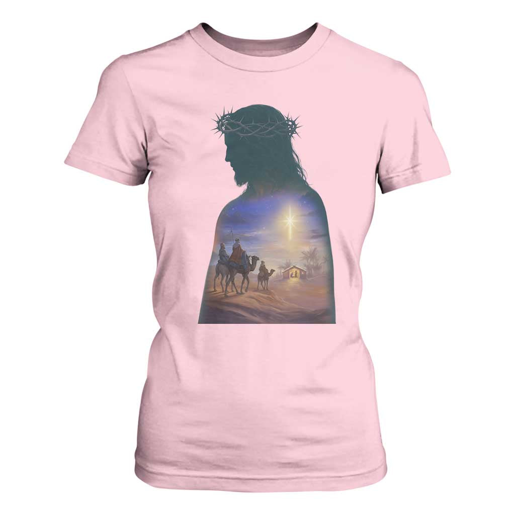 Three Wise Men Nativity Scene T Shirt For Women Christian Jesus Faith TS14 Light Pink Print Your Wear