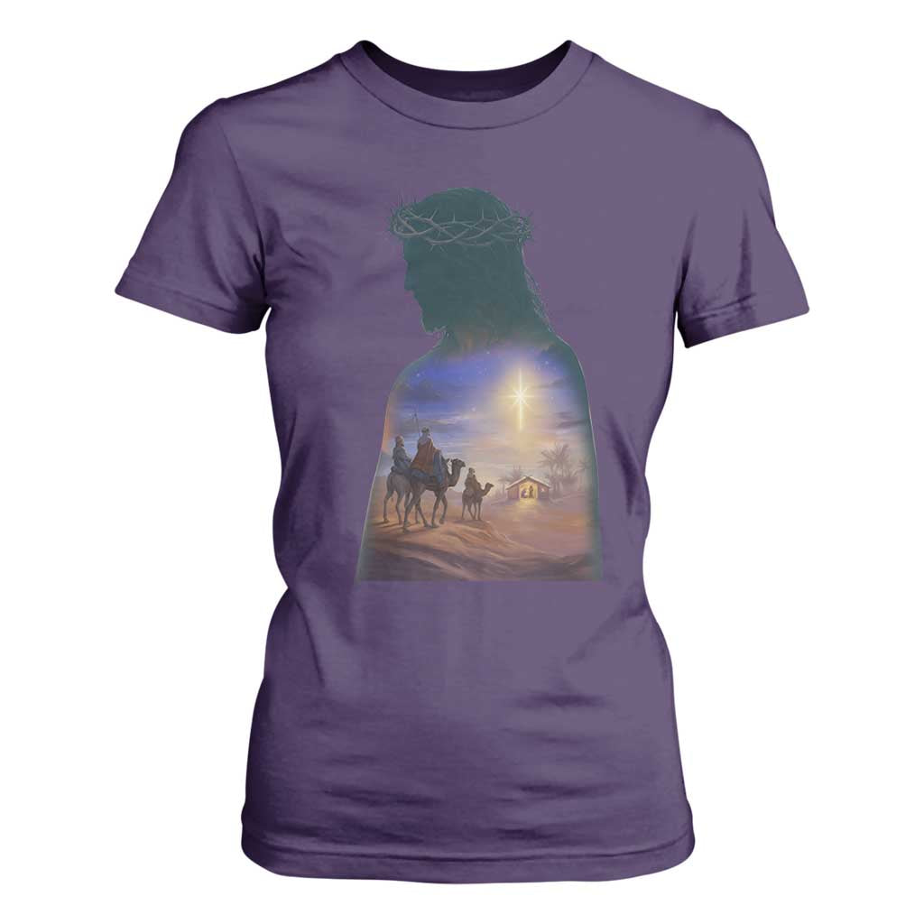 Three Wise Men Nativity Scene T Shirt For Women Christian Jesus Faith TS14 Purple Print Your Wear