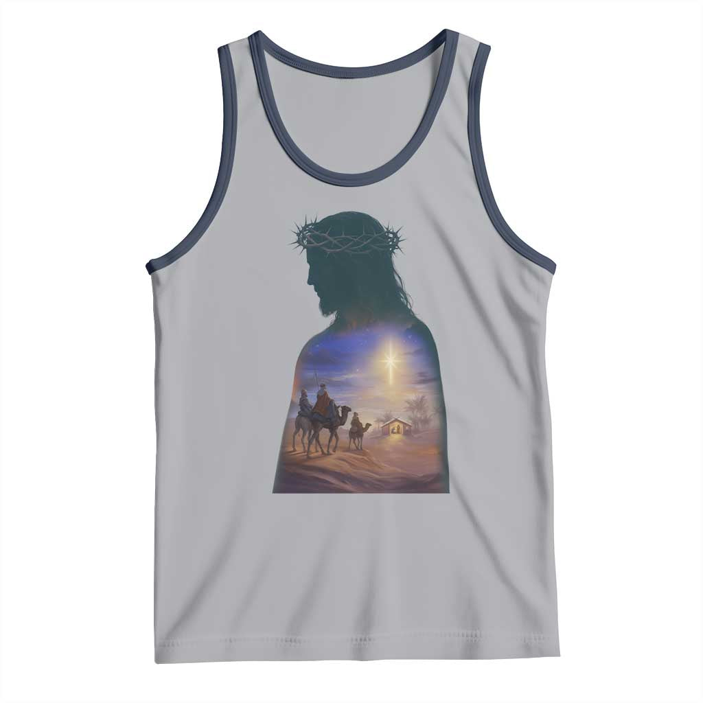Three Wise Men Nativity Scene Tank Top Christian Jesus Faith TS14 Athletic Heather Navy Print Your Wear