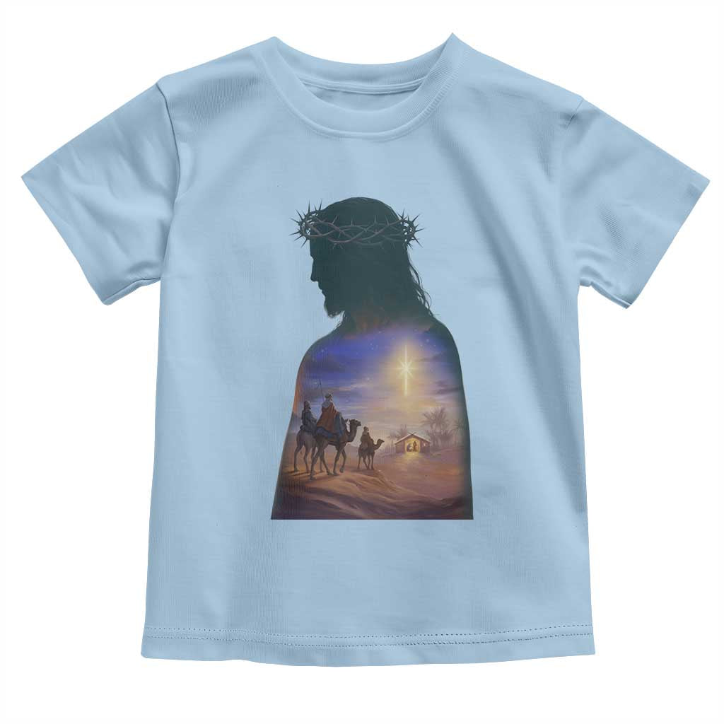 Three Wise Men Nativity Scene Toddler T Shirt Christian Jesus Faith TS14 Light Blue Print Your Wear