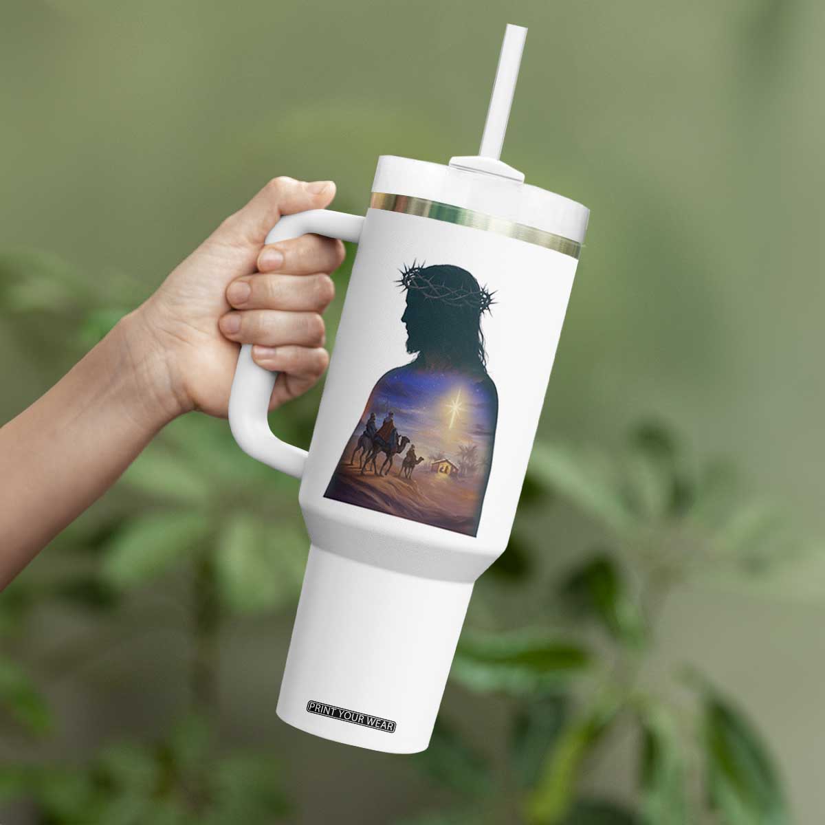 Three Wise Men Nativity Scene Tumbler With Handle Christian Jesus Faith TS14 Print Your Wear