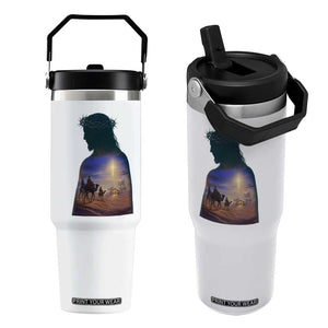 Three Wise Men Nativity Scene Flip Straw Tumbler Christian Jesus Faith TS14 One Size: 30 oz White Print Your Wear