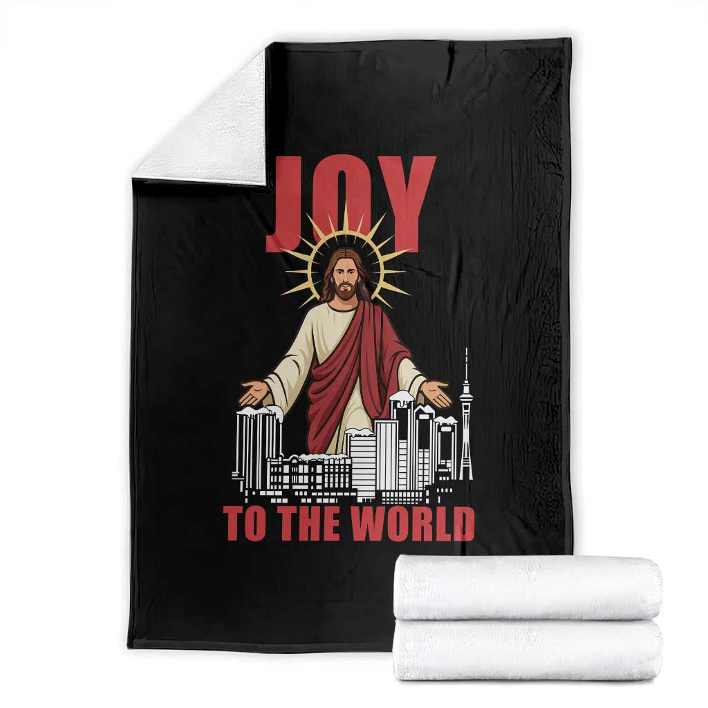 Jesus Christmas Throw Blanket Joy To The World Christian TS14 Black Print Your Wear