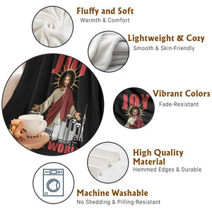 Jesus Christmas Throw Blanket Joy To The World Christian TS14 Print Your Wear