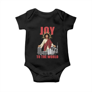 Jesus Christmas Baby Onesie Joy To The World Christian TS14 Black Print Your Wear
