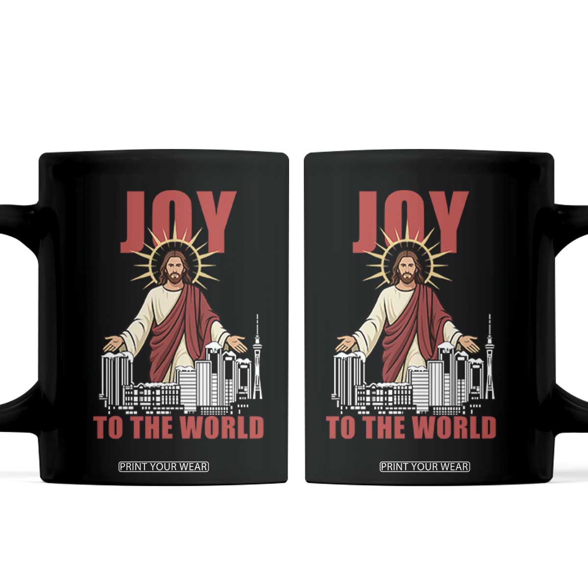 Jesus Christmas Coffee Mug Joy To The World Christian TS14 Black Print Your Wear
