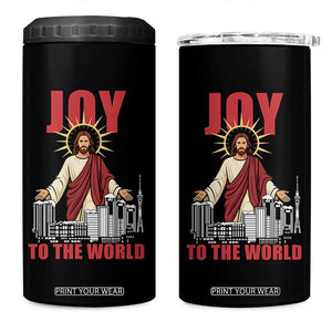 Jesus Christmas 4 in 1 Can Cooler Tumbler Joy To The World Christian TS14 One Size: 16 oz Black Print Your Wear