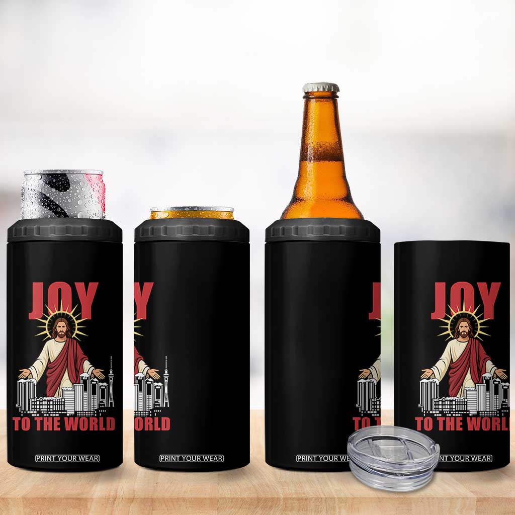 Jesus Christmas 4 in 1 Can Cooler Tumbler Joy To The World Christian TS14 Print Your Wear