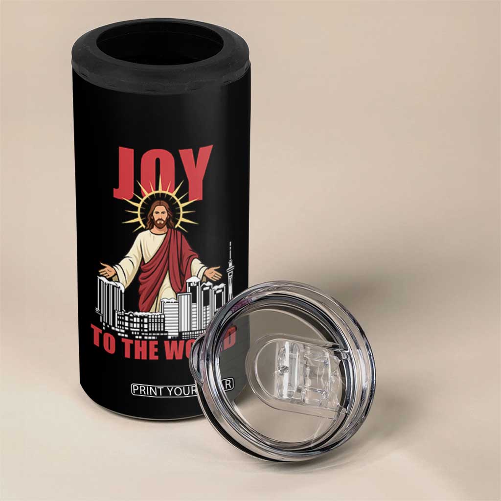Jesus Christmas 4 in 1 Can Cooler Tumbler Joy To The World Christian TS14 Print Your Wear