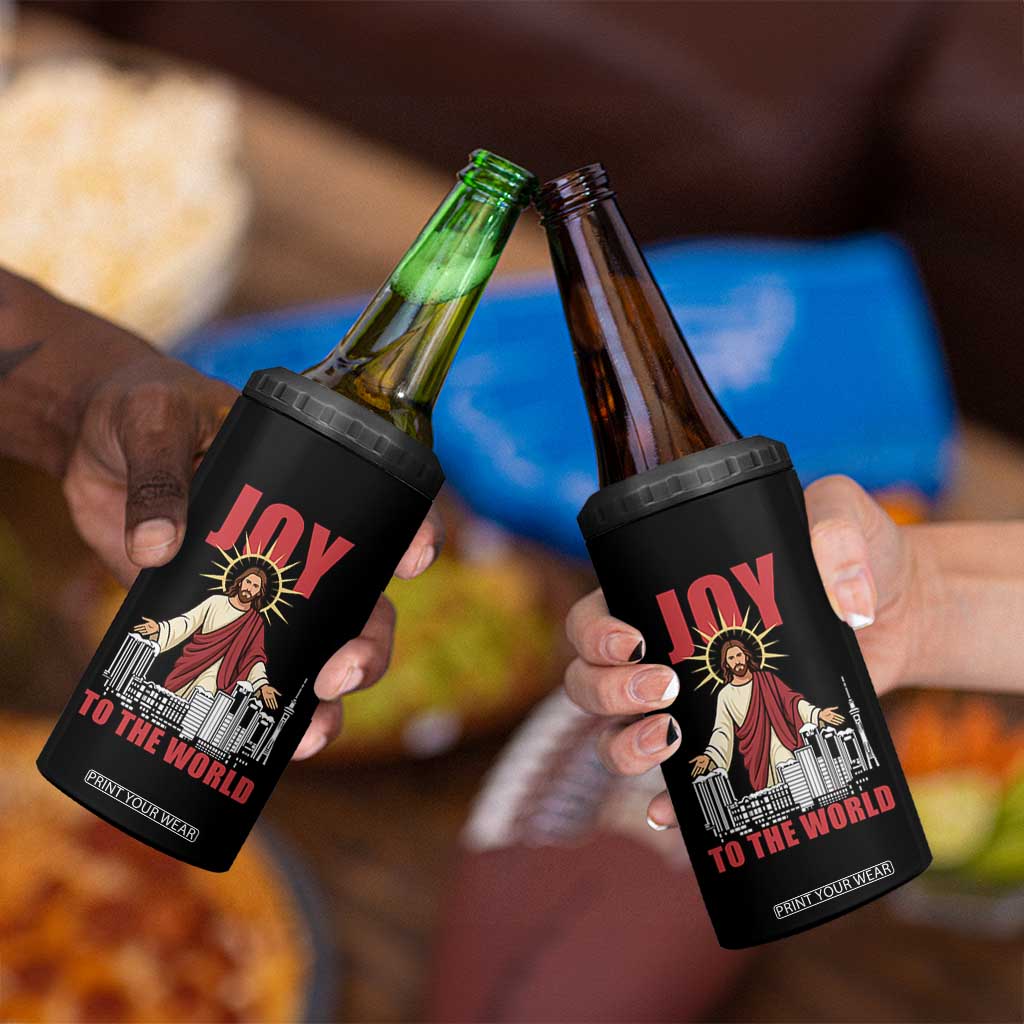 Jesus Christmas 4 in 1 Can Cooler Tumbler Joy To The World Christian TS14 Print Your Wear