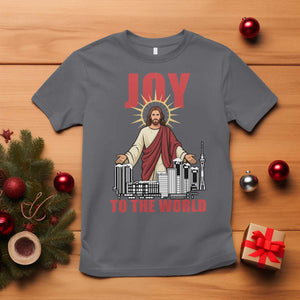 Jesus Christmas T Shirt Joy To The World Christian TS14 Charcoal Print Your Wear