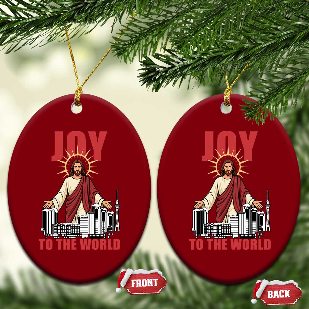 Jesus Xmas Ceramic Ornament Joy To The World Christian TS14 Print Your Wear
