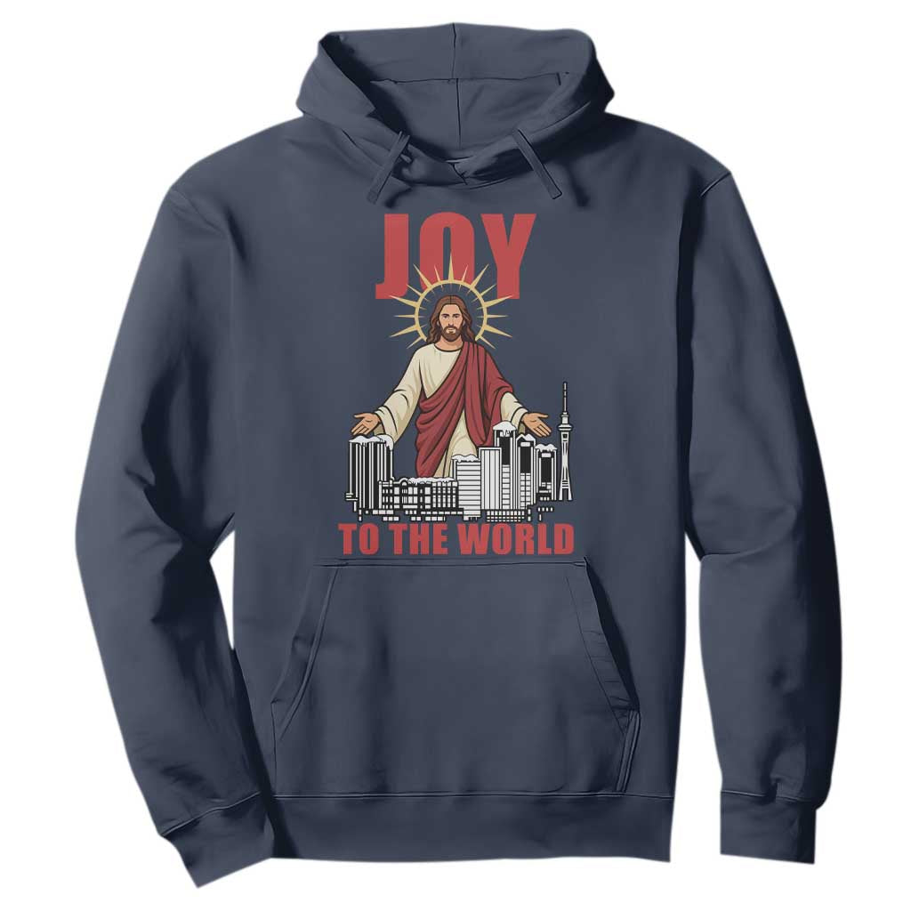 Jesus Christmas Hoodie Joy To The World Christian TS14 Navy Print Your Wear