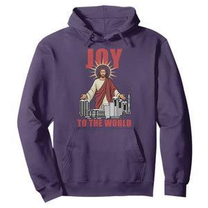 Jesus Christmas Hoodie Joy To The World Christian TS14 Purple Print Your Wear