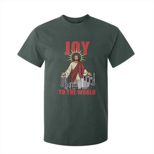 Jesus Christmas T Shirt For Kid Joy To The World Christian TS14 Dark Forest Green Print Your Wear