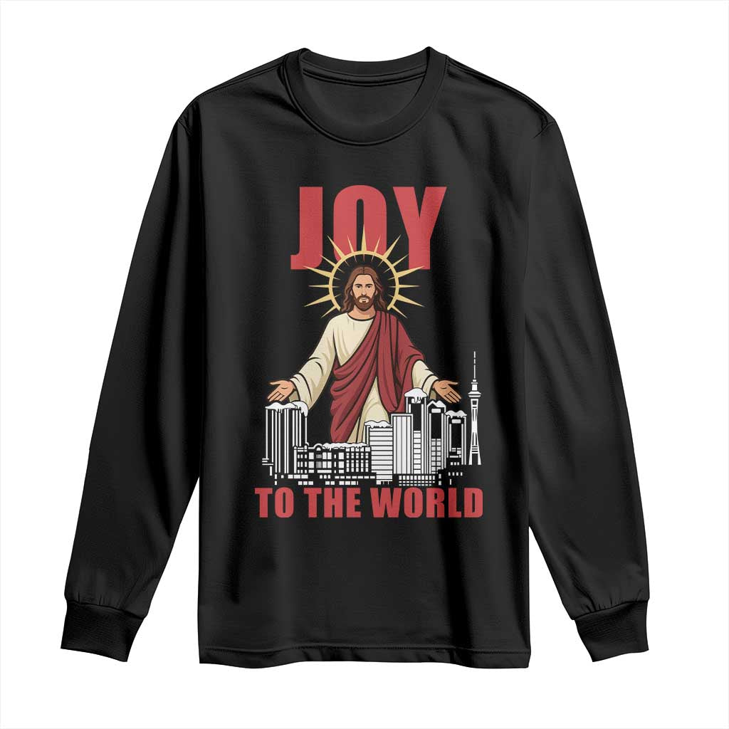 Jesus Christmas Long Sleeve Shirt Joy To The World Christian TS14 Black Print Your Wear