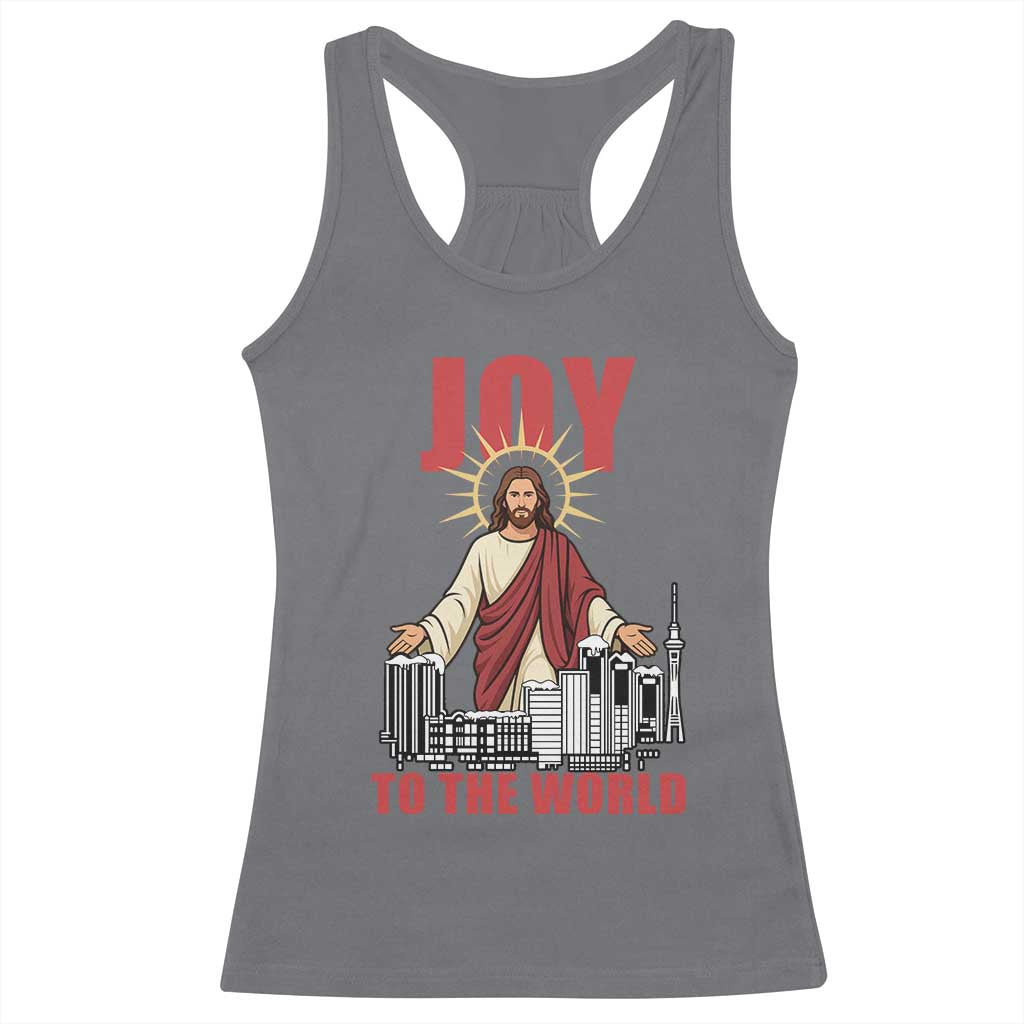 Jesus Christmas Racerback Tank Top Joy To The World Christian TS14 Charcoal Print Your Wear