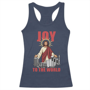 Jesus Christmas Racerback Tank Top Joy To The World Christian TS14 Navy Print Your Wear