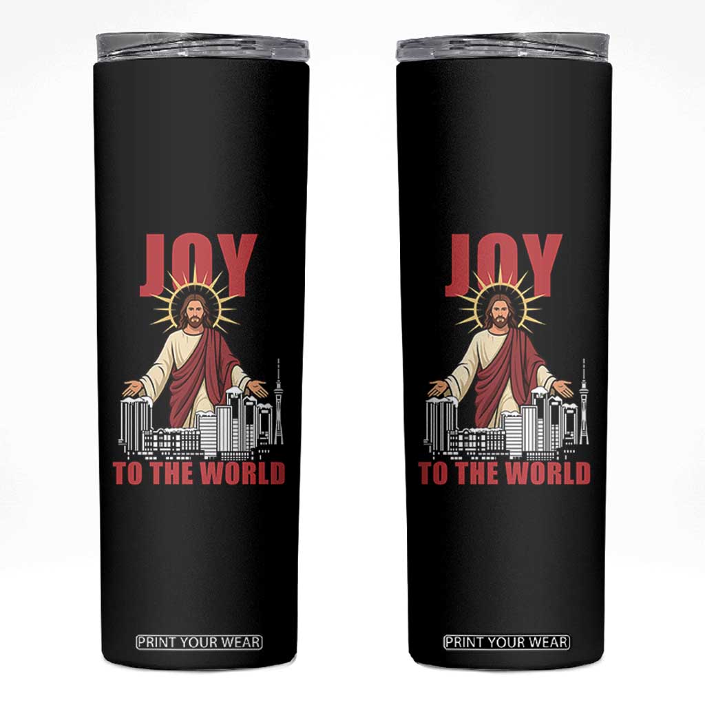 Jesus Christmas Skinny Tumbler Joy To The World Christian TS14 Black Print Your Wear
