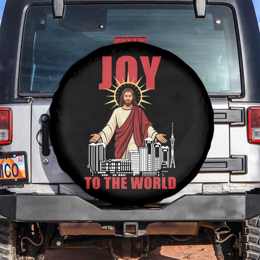 Jesus Christmas Spare Tire Cover Joy To The World Christian TS14 No hole Black Print Your Wear