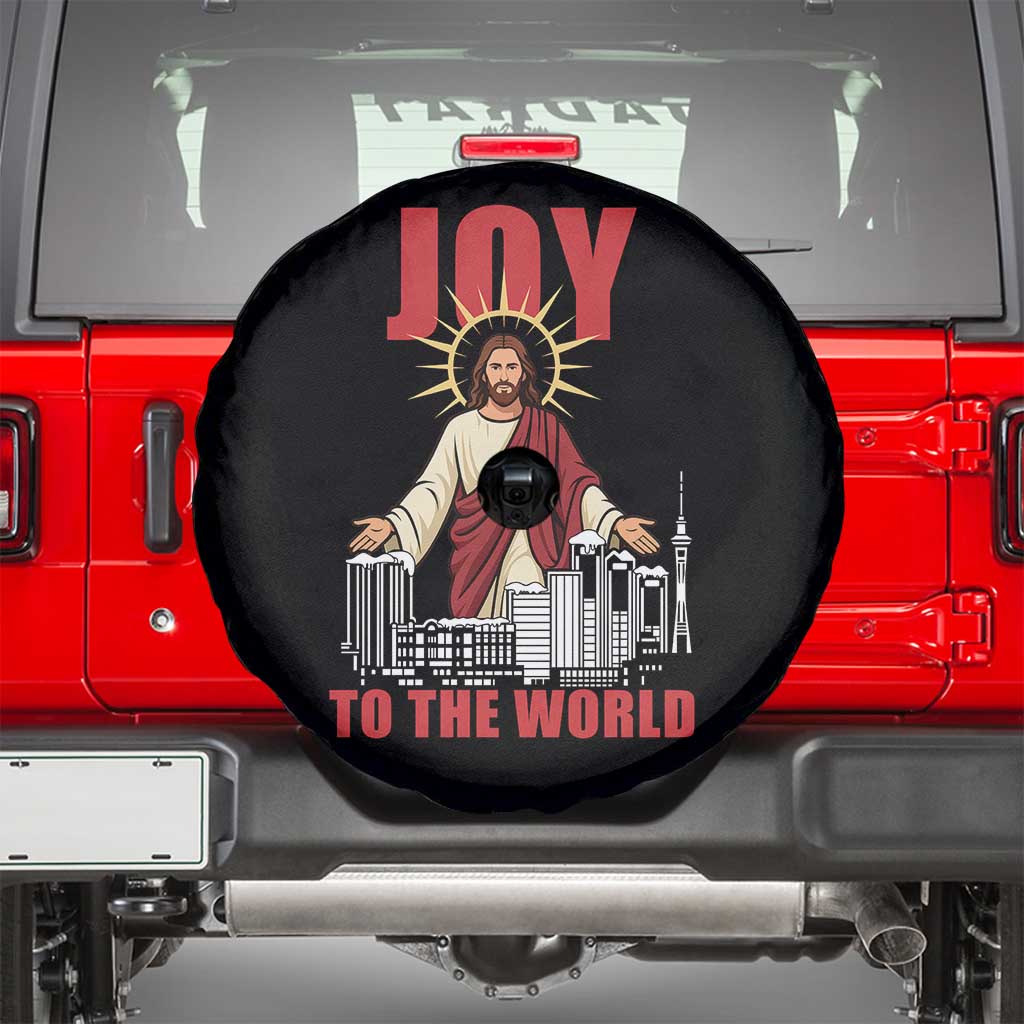 Jesus Christmas Spare Tire Cover Joy To The World Christian TS14 Black Print Your Wear